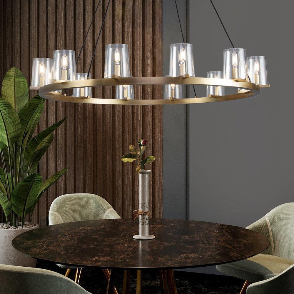 Paricia Clear Glass Round Chandelier 36" 48" 60" - GILDLAMPS