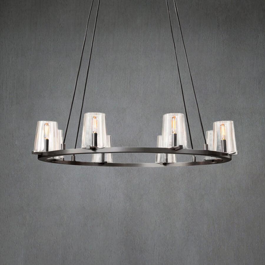 Paricia Clear Glass Round Chandelier 36" 48" 60" - GILDLAMPS