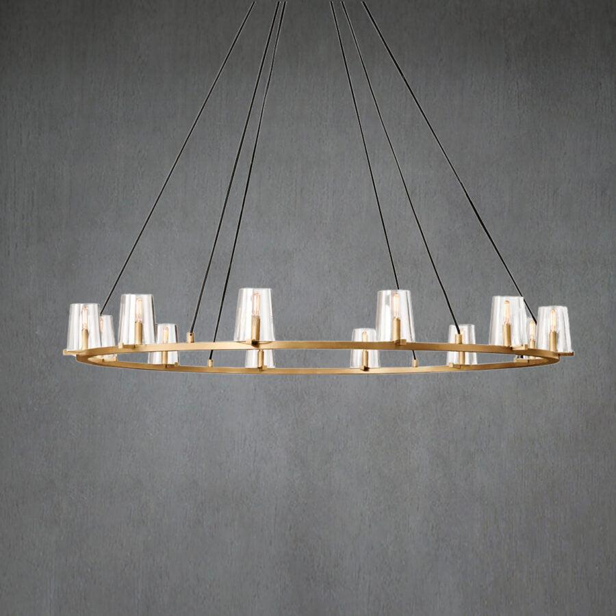 Paricia Clear Glass Round Chandelier 36" 48" 60" - GILDLAMPS