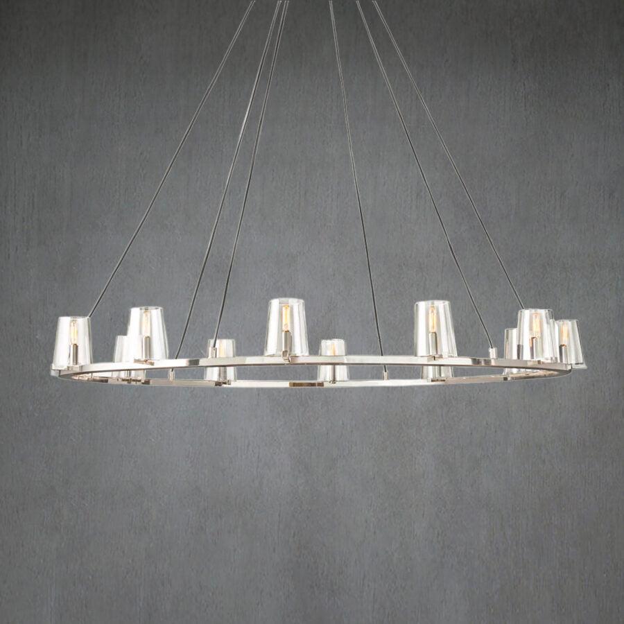 Paricia Clear Glass Round Chandelier 36" 48" 60" - GILDLAMPS