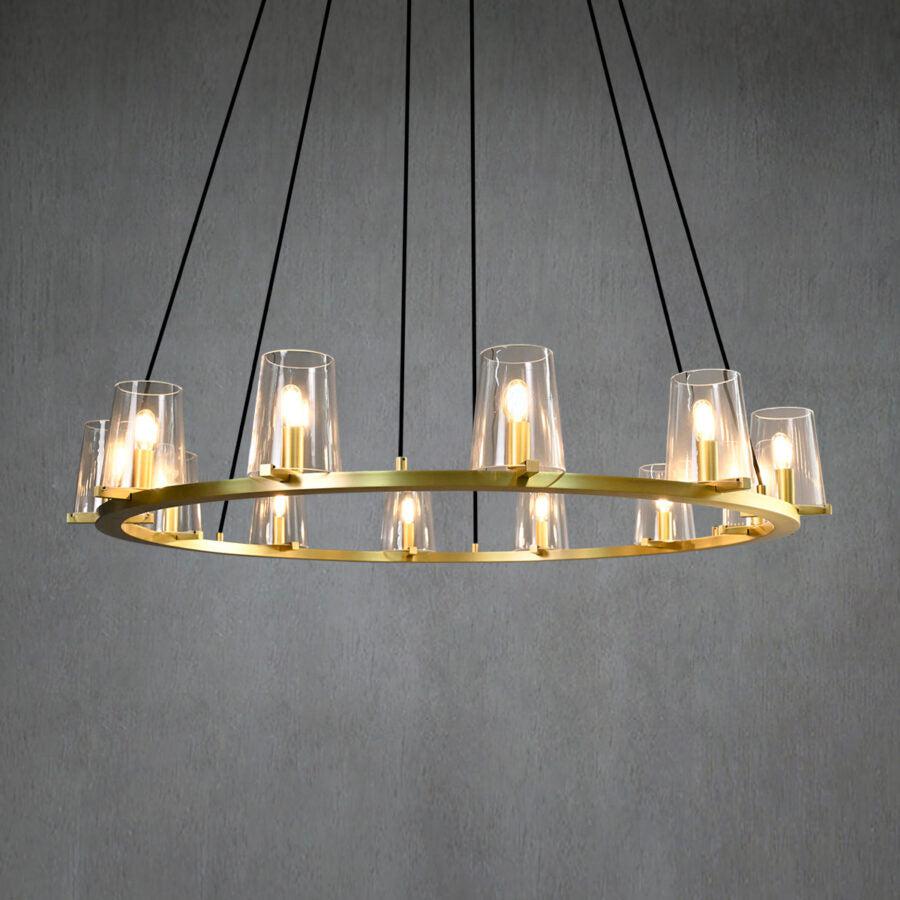Paricia Clear Glass Round Chandelier 36" 48" 60" - GILDLAMPS
