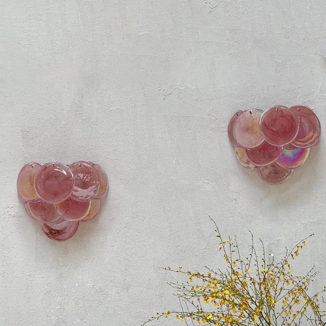 Pink Vintage Murano Glass Wall Lamp - GILDLAMPS