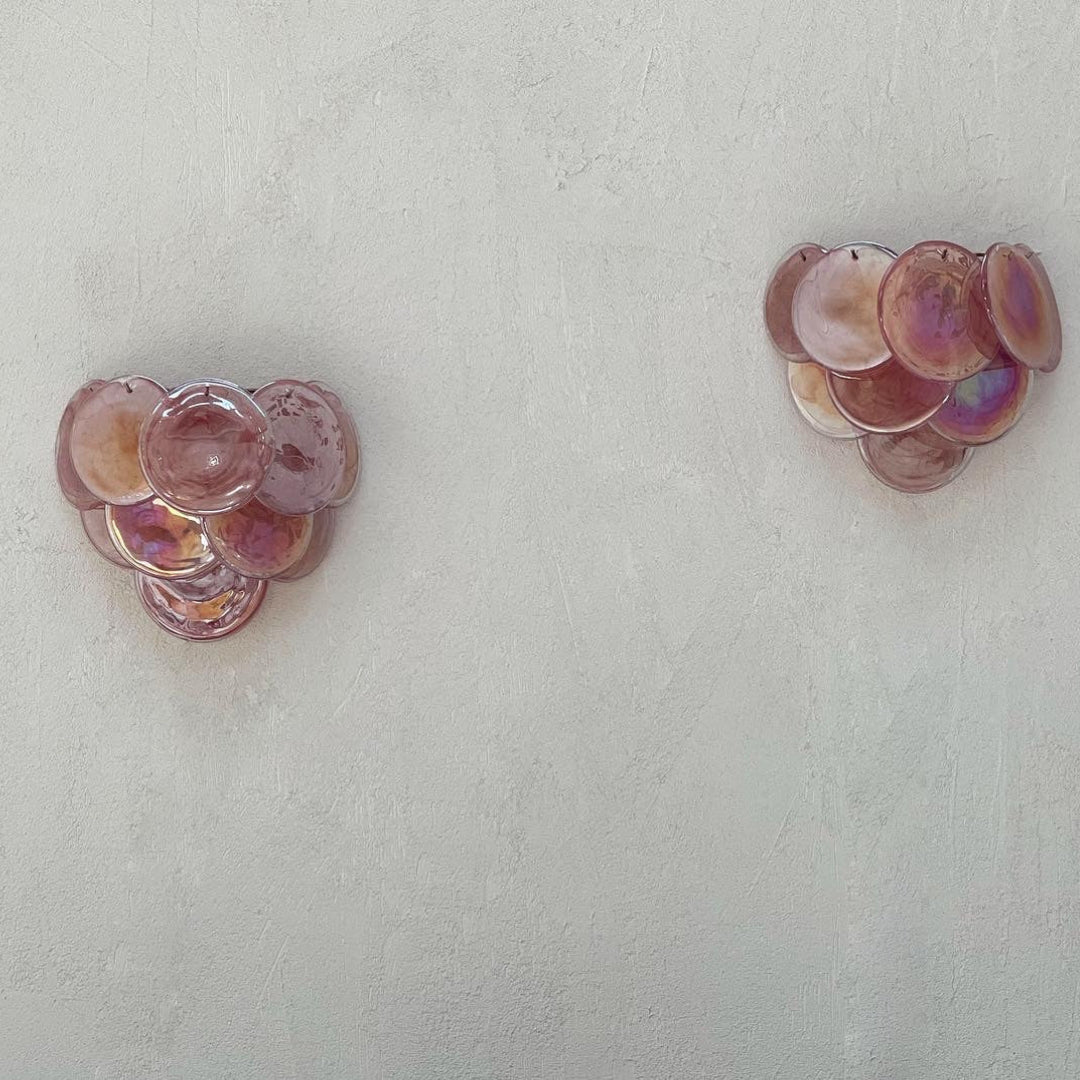 Pink Vintage Murano Glass Wall Lamp - GILDLAMPS