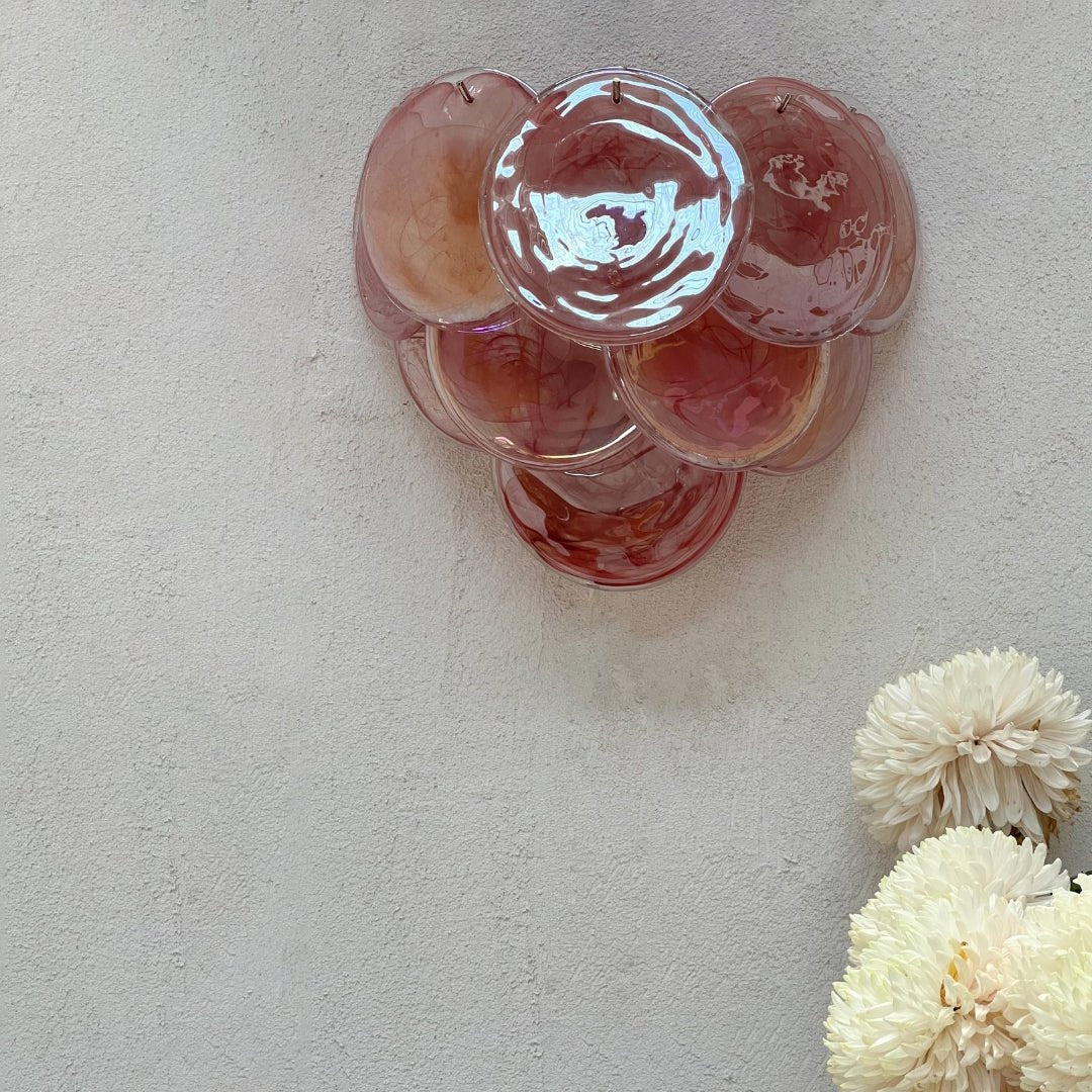 Pink Vintage Murano Glass Wall Lamp - GILDLAMPS
