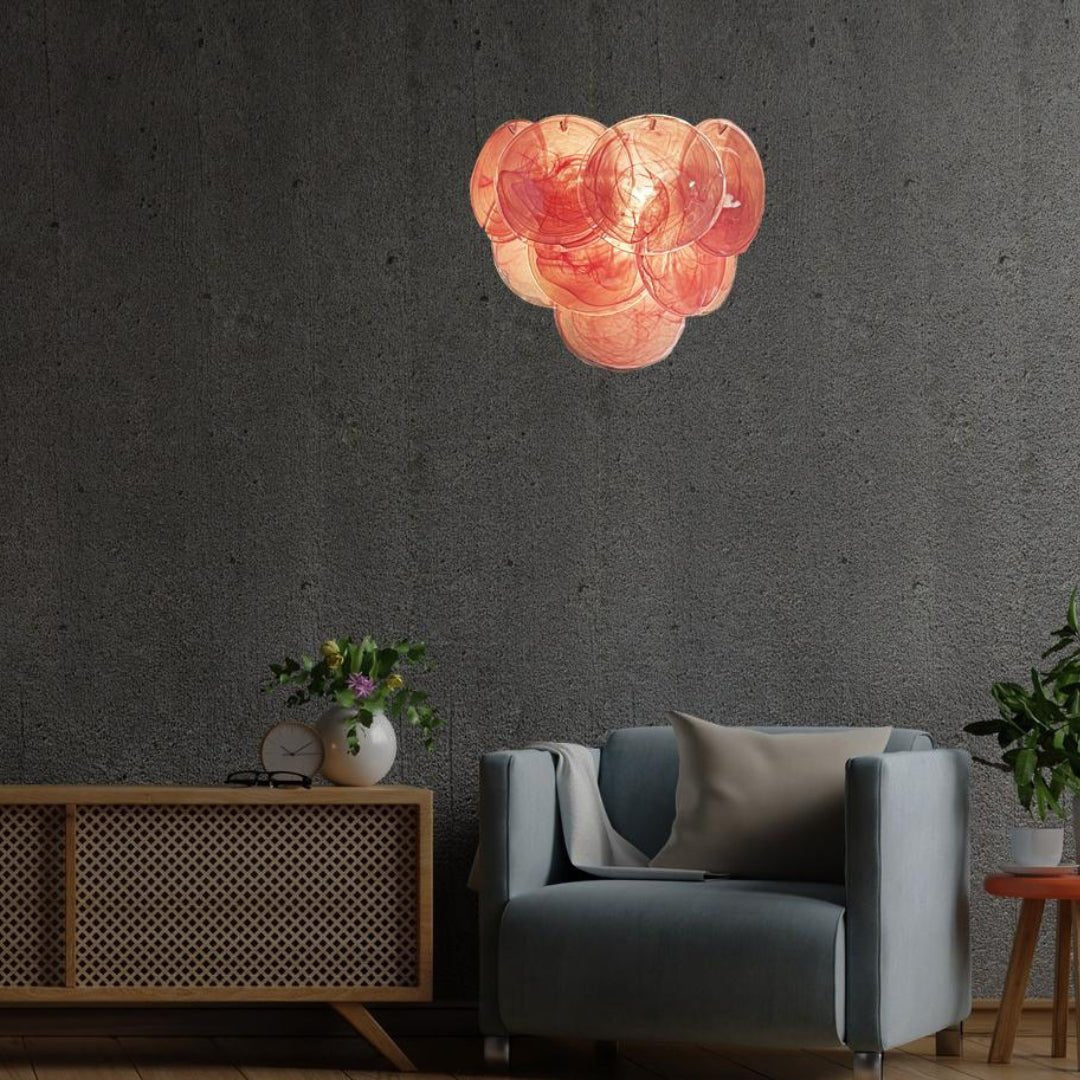 Pink Vintage Murano Glass Wall Lamp - GILDLAMPS