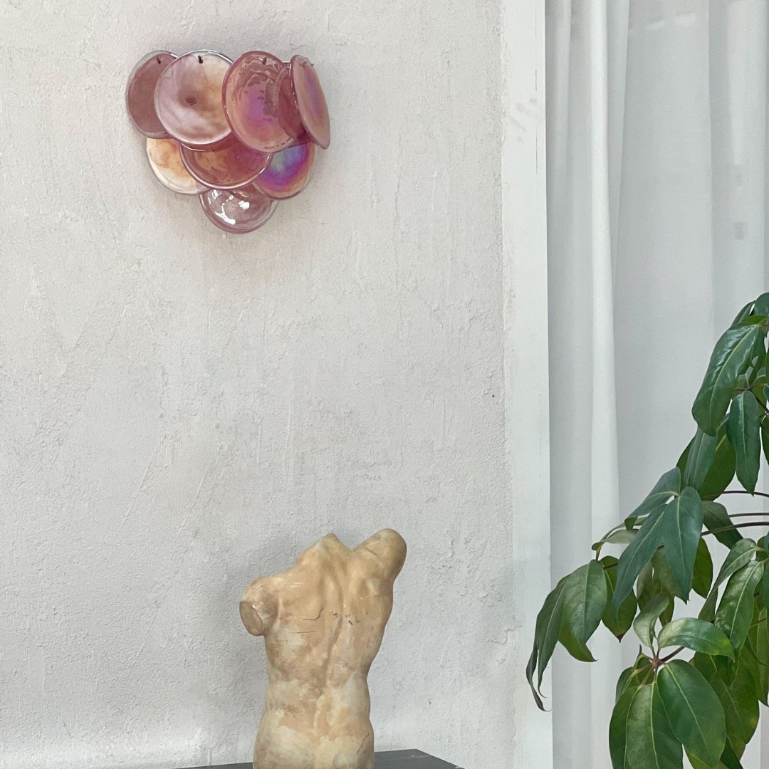 Pink Vintage Murano Glass Wall Lamp - GILDLAMPS