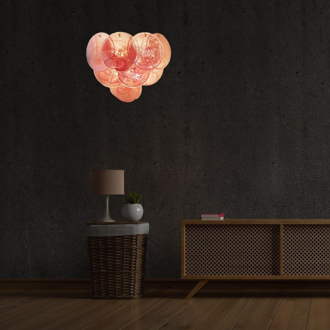 Pink Vintage Murano Glass Wall Lamp - GILDLAMPS