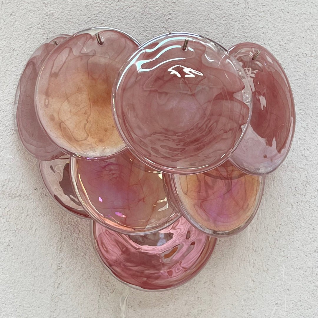 Pink Vintage Murano Glass Wall Lamp - GILDLAMPS