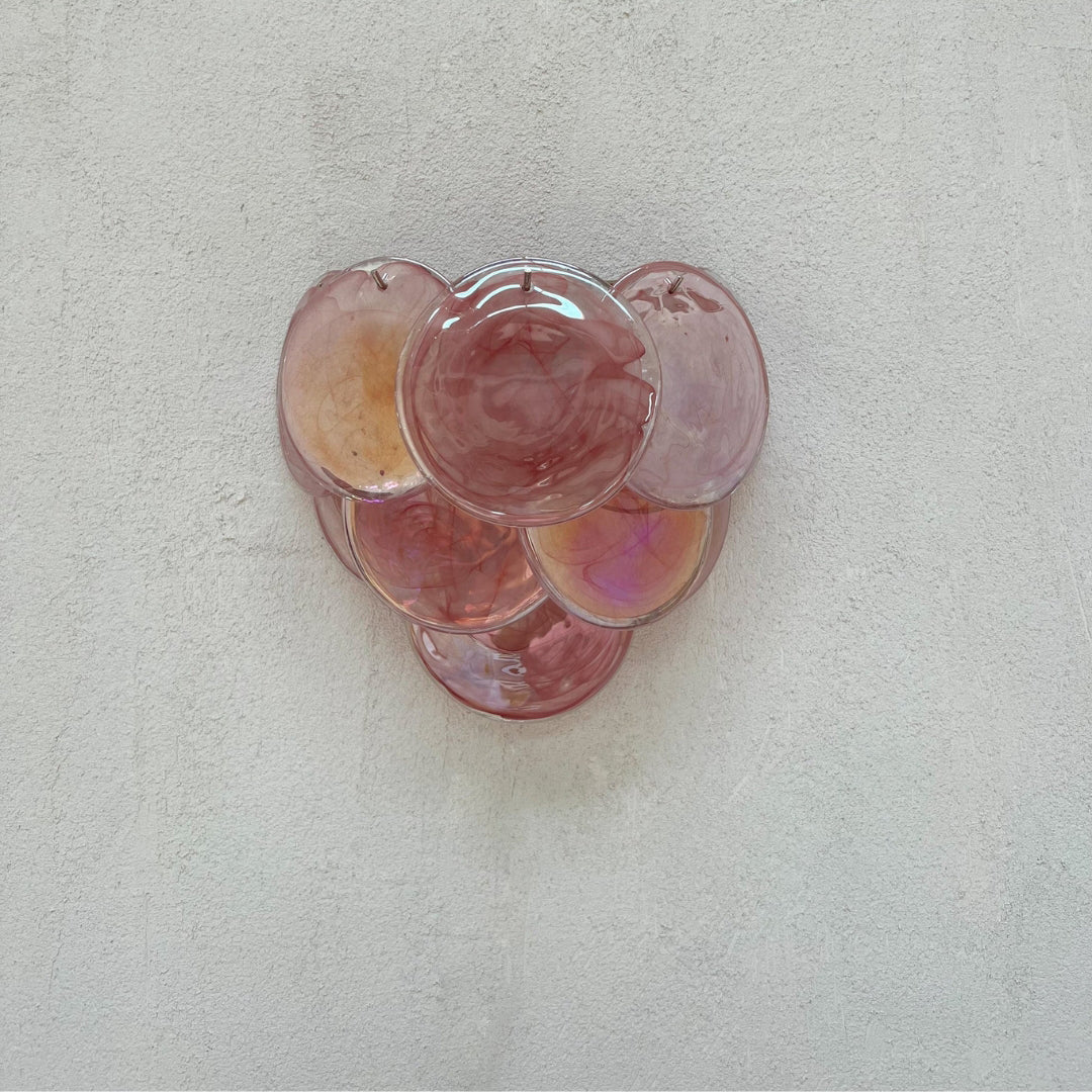 Pink Vintage Murano Glass Wall Lamp - GILDLAMPS