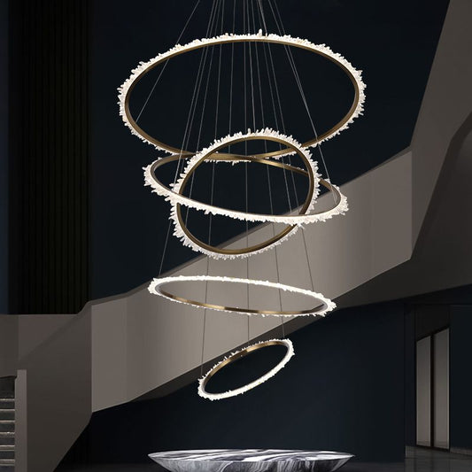 Primary Crystal Multi Rings Chandelier - GILDLAMPS