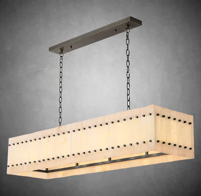 Sun Marcus Alabaster Linear Chandelier 54"72"