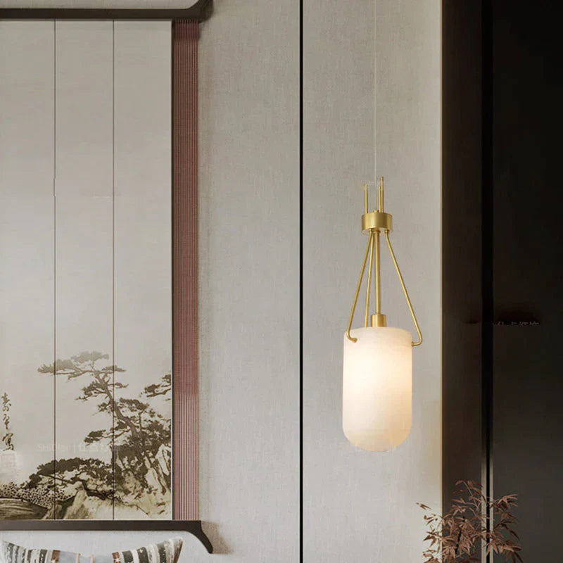 Nina Modern Alabaster Pendant Light, Alabaster Pendant Lamp Besides Bed
