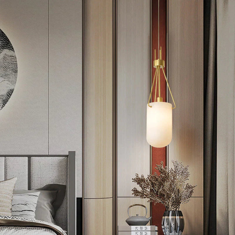 Nina Modern Alabaster Pendant Light, Alabaster Pendant Lamp Besides Bed