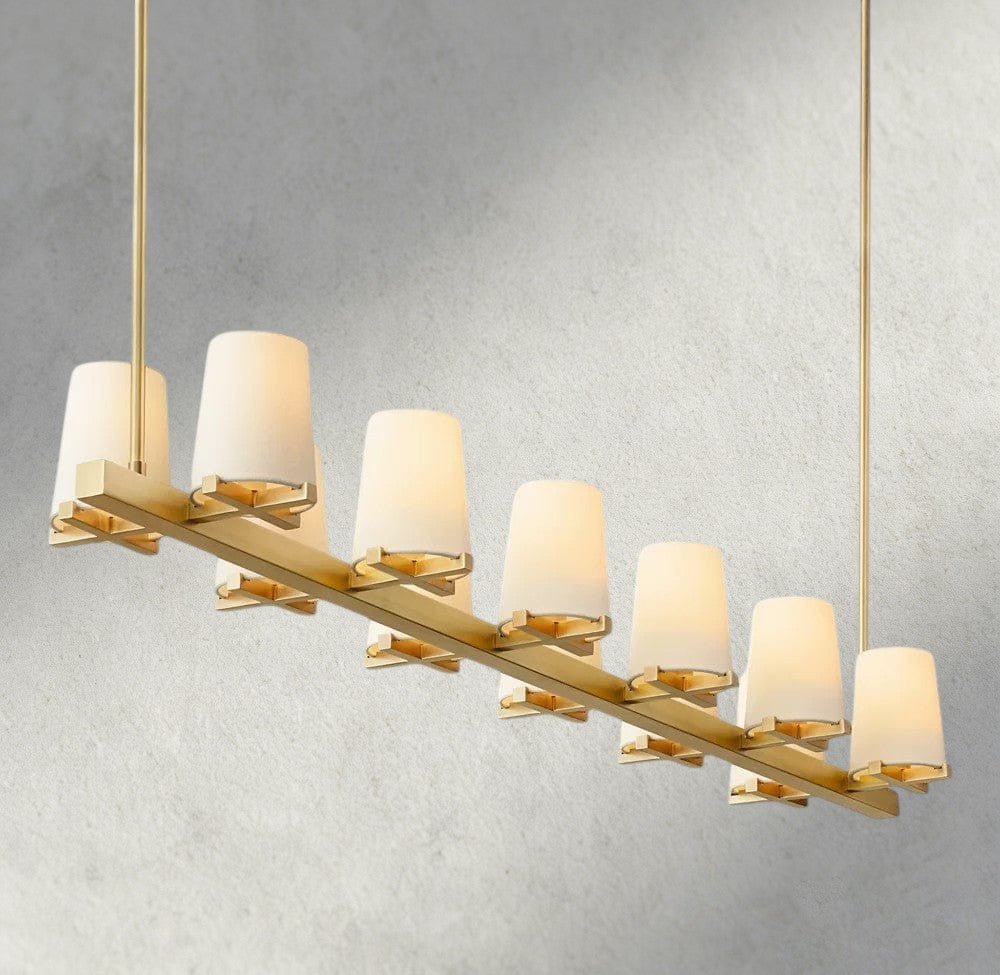 Puailace Fabric Shade Linear Chandelier - GILDLAMPS