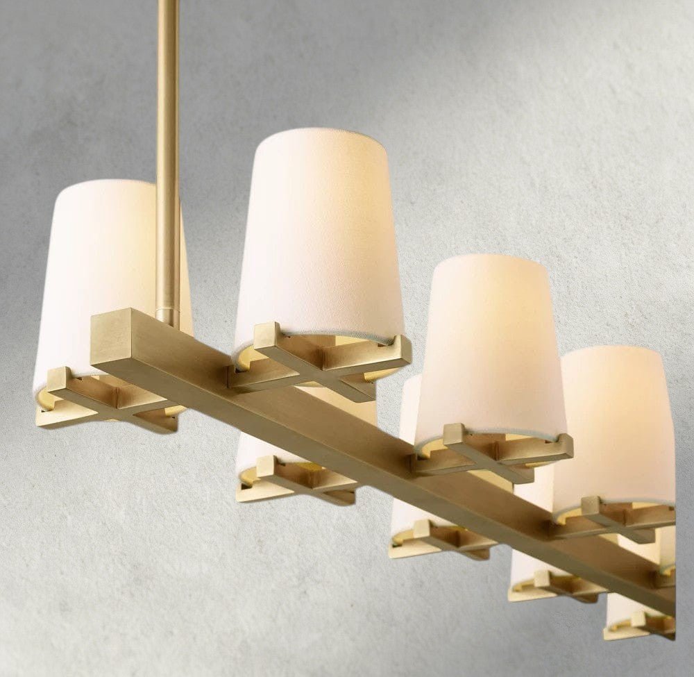 Puailace Fabric Shade Linear Chandelier - GILDLAMPS