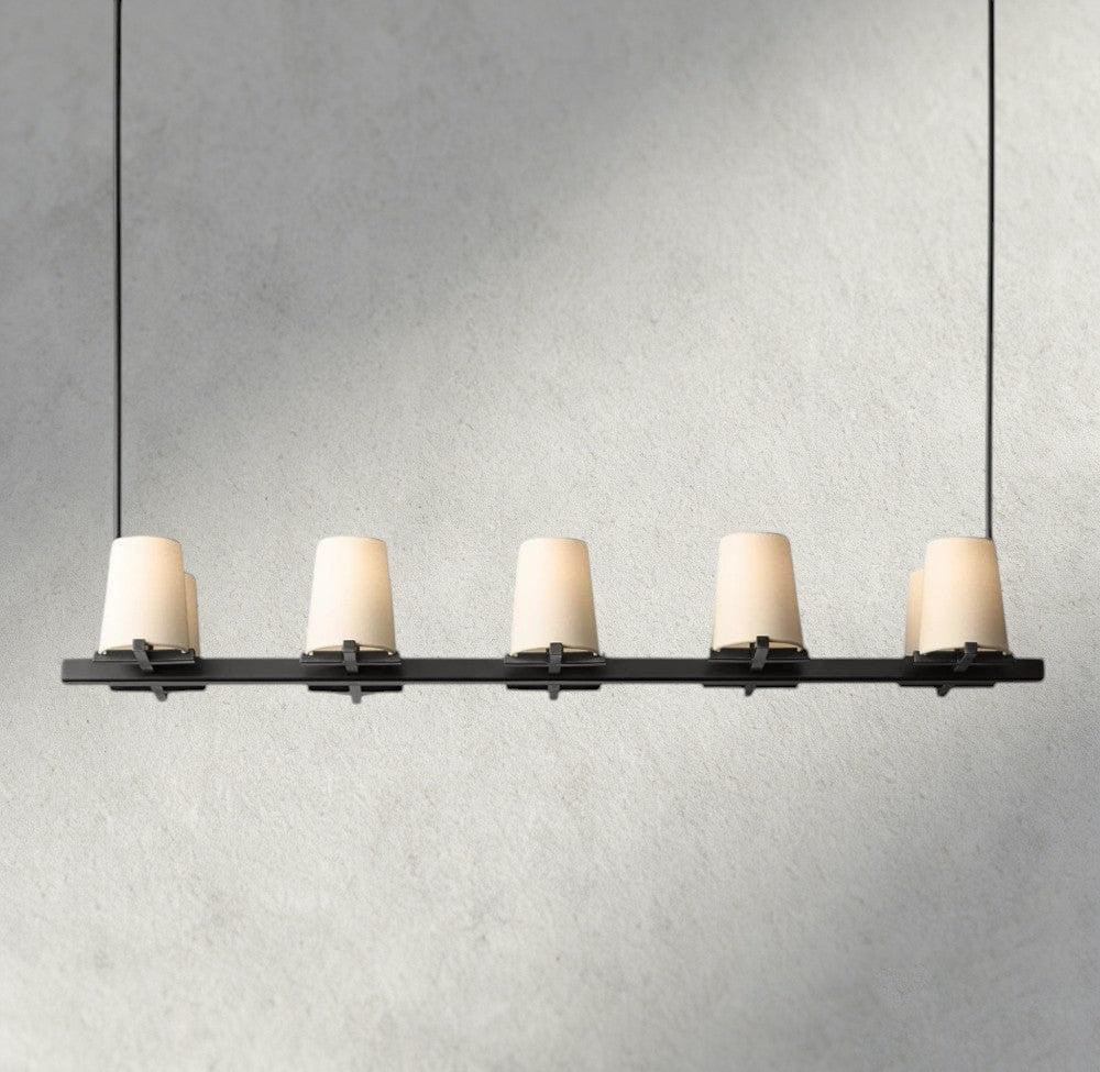 Puailace Fabric Shade Linear Chandelier - GILDLAMPS