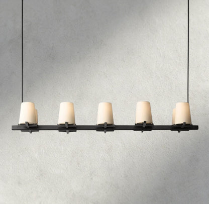 Puailace Fabric Shade Linear Chandelier - GILDLAMPS