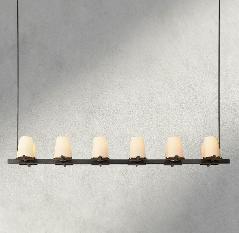 Puailace Fabric Shade Linear Chandelier - GILDLAMPS