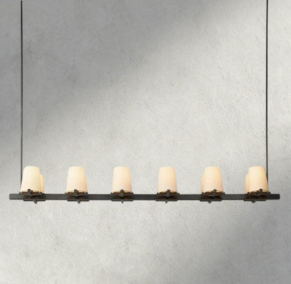 Puailace Fabric Shade Linear Chandelier - GILDLAMPS