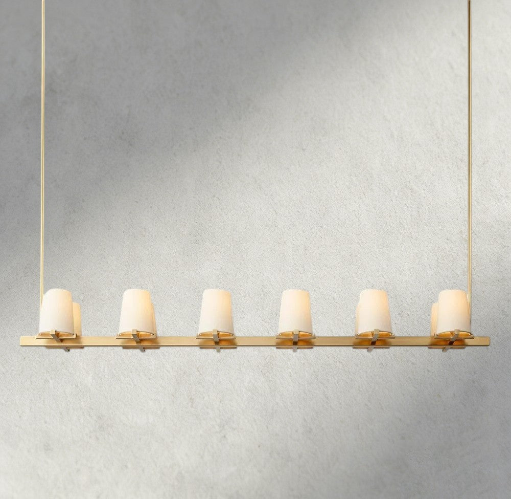 Puailace Fabric Shade Linear Chandelier - GILDLAMPS