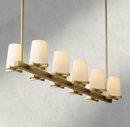 Puailace Fabric Shade Linear Chandelier - GILDLAMPS