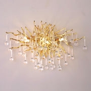 Rain Tree Crystal Teardrop Wall Sconce Gold Diameter 17" - GILDLAMPS