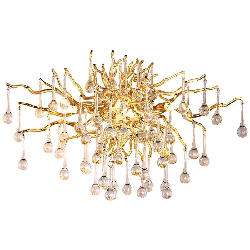 Rain Tree Crystal Teardrop Wall Sconce Gold Diameter 17" - GILDLAMPS