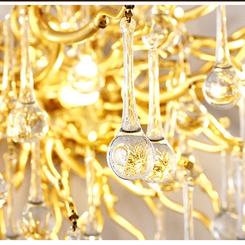 Rain Tree Crystal Teardrop Wall Sconce Gold Diameter 17" - GILDLAMPS