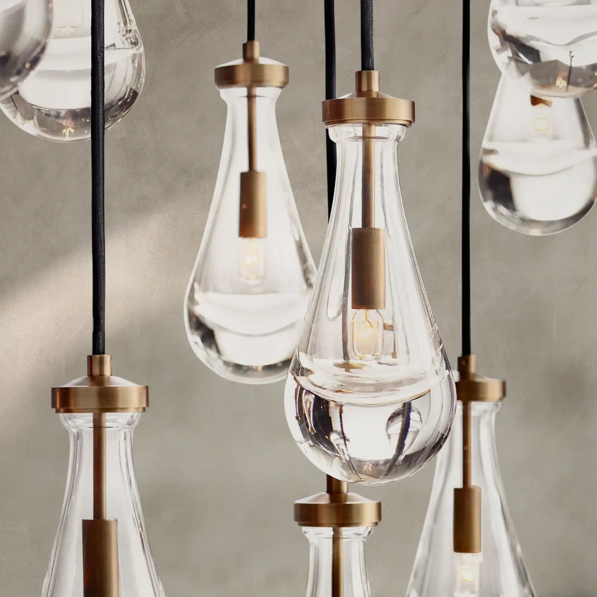 Raindrop Glass Linear Chandelier 54'' 72''