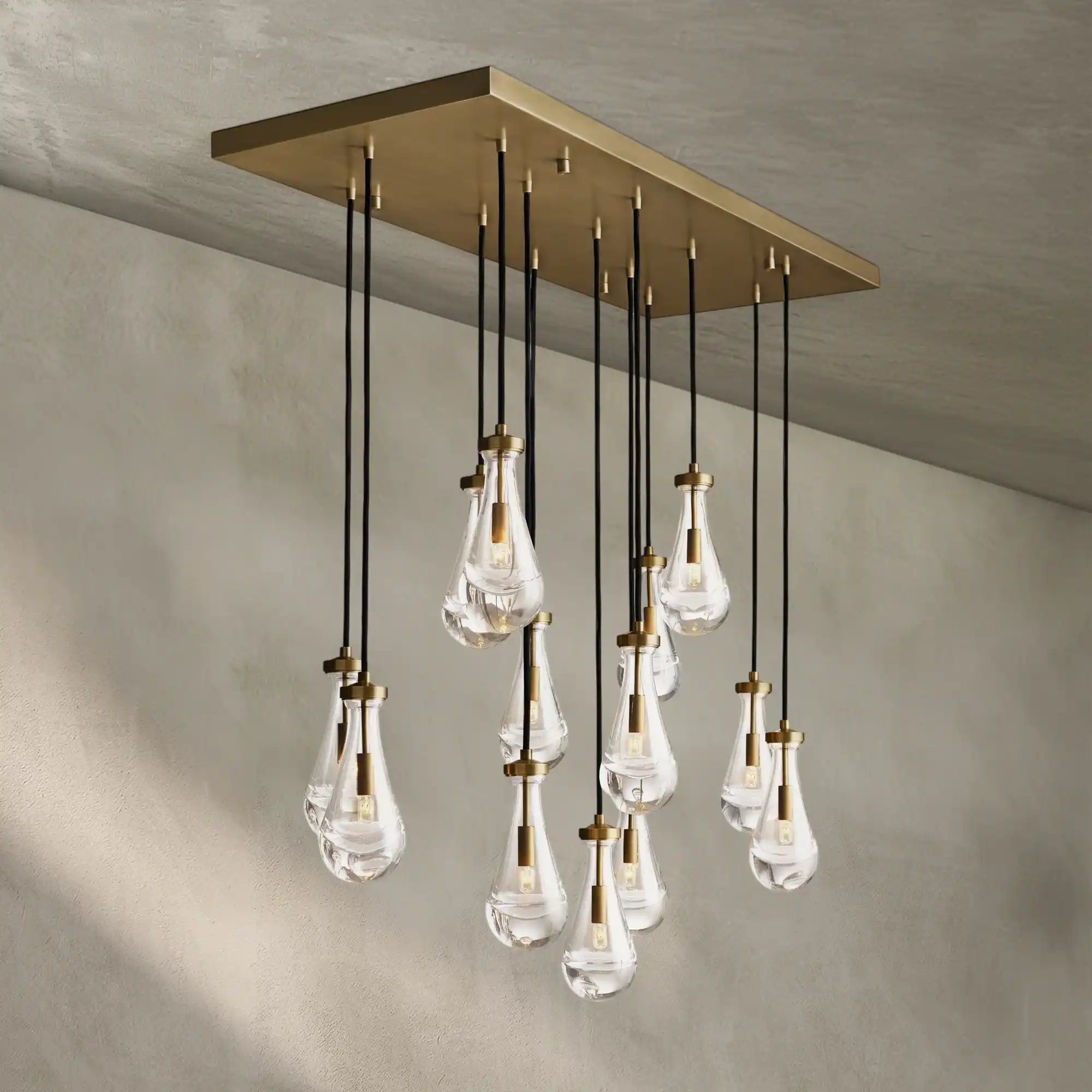 Raindrop Glass Linear Chandelier 54'' 72''