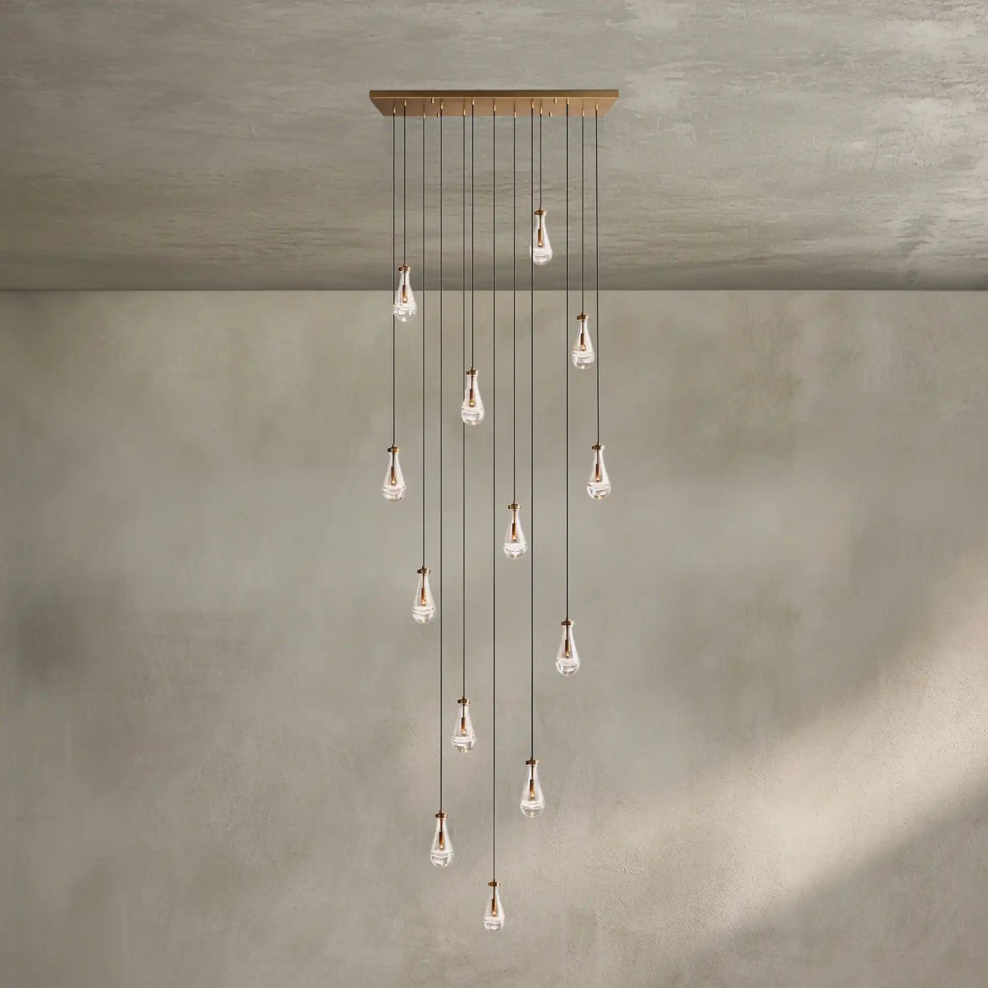 Raindrop Glass Linear Chandelier 54'' 72''
