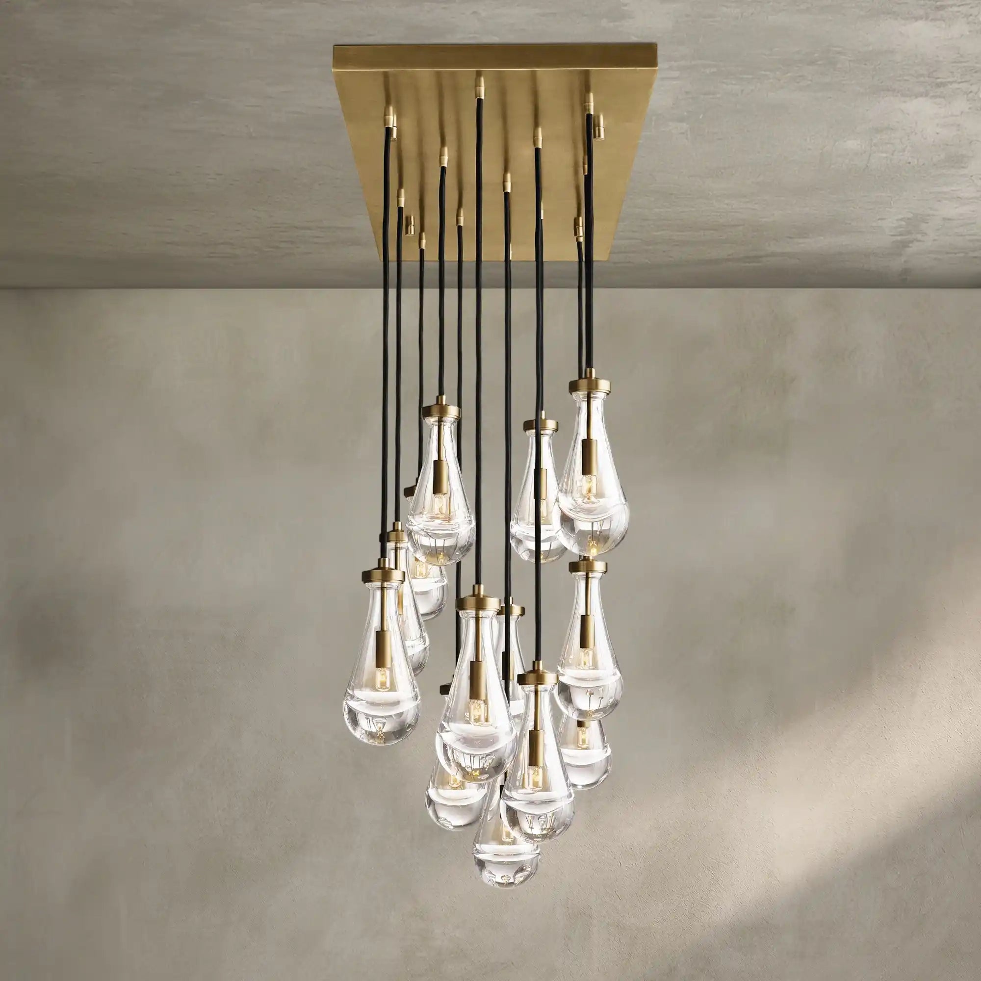 Raindrop Glass Linear Chandelier 54'' 72''