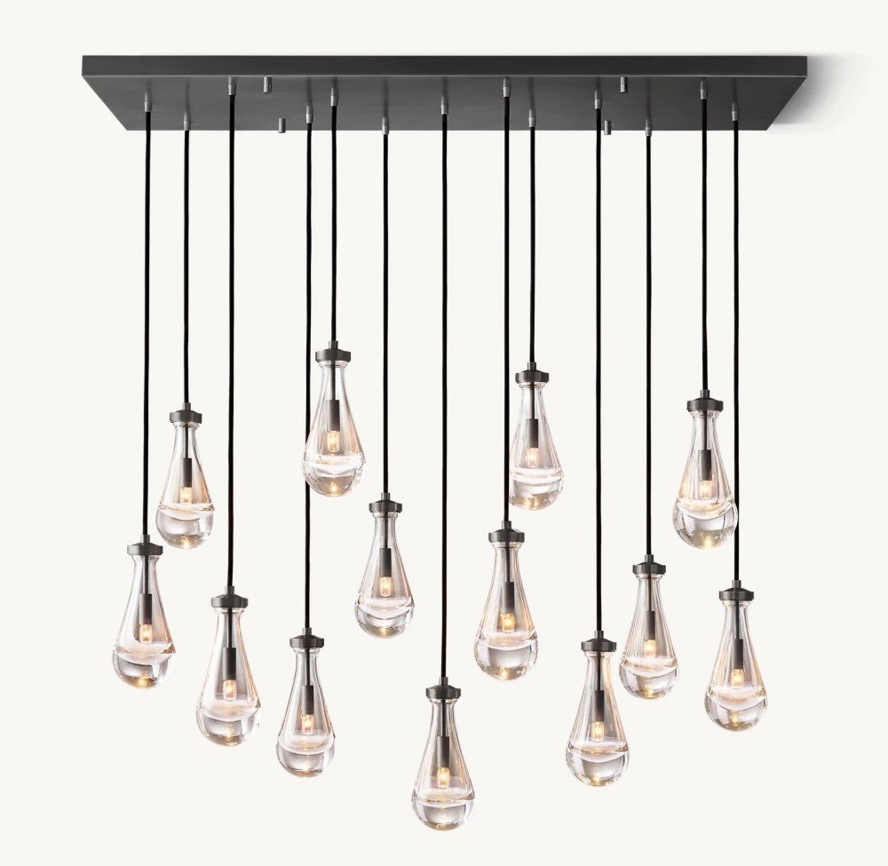 Raindrop Rectangular Chandelier 54" - GILDLAMPS