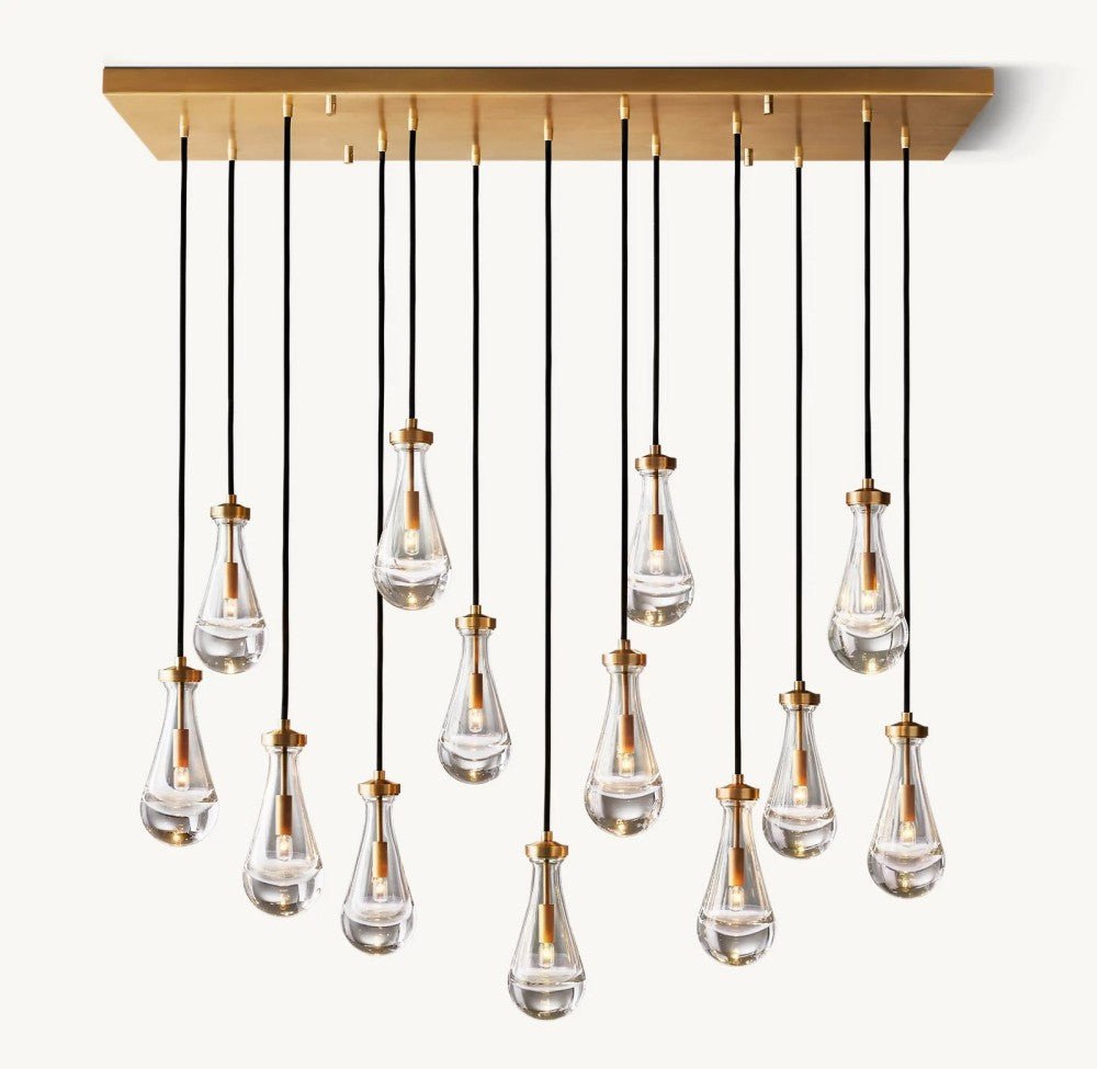 Raindrop Rectangular Chandelier 54" - GILDLAMPS