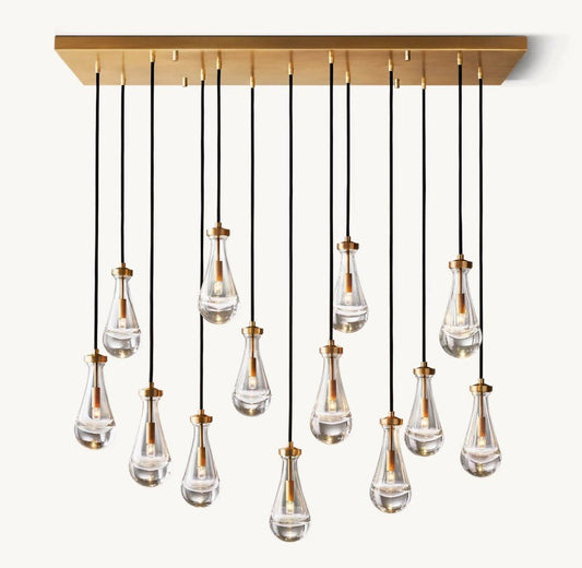 Raindrop Rectangular Chandelier 54" - GILDLAMPS