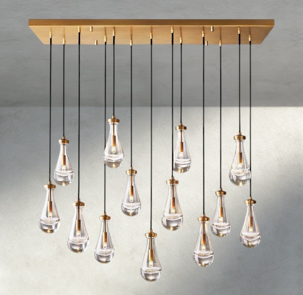 Raindrop Rectangular Chandelier 54", 72" - GILDLAMPS