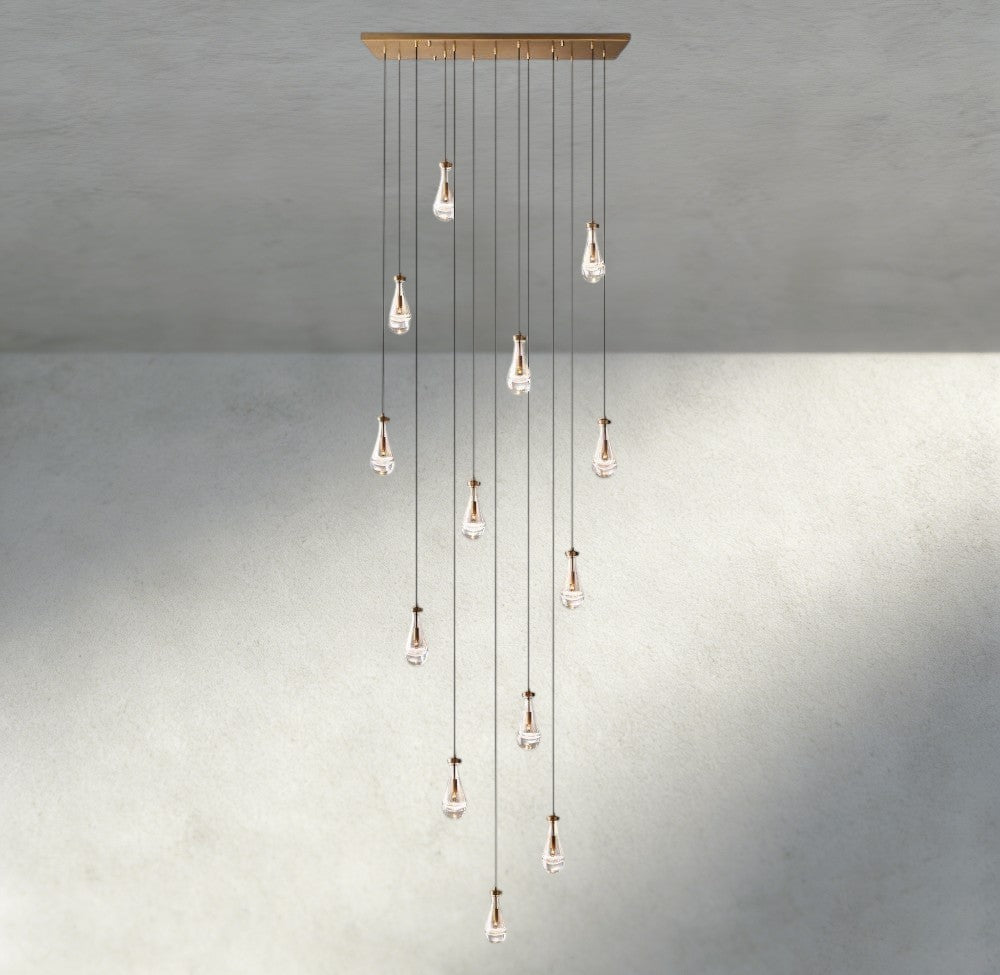 Raindrop Rectangular Chandelier 54", 72" - GILDLAMPS