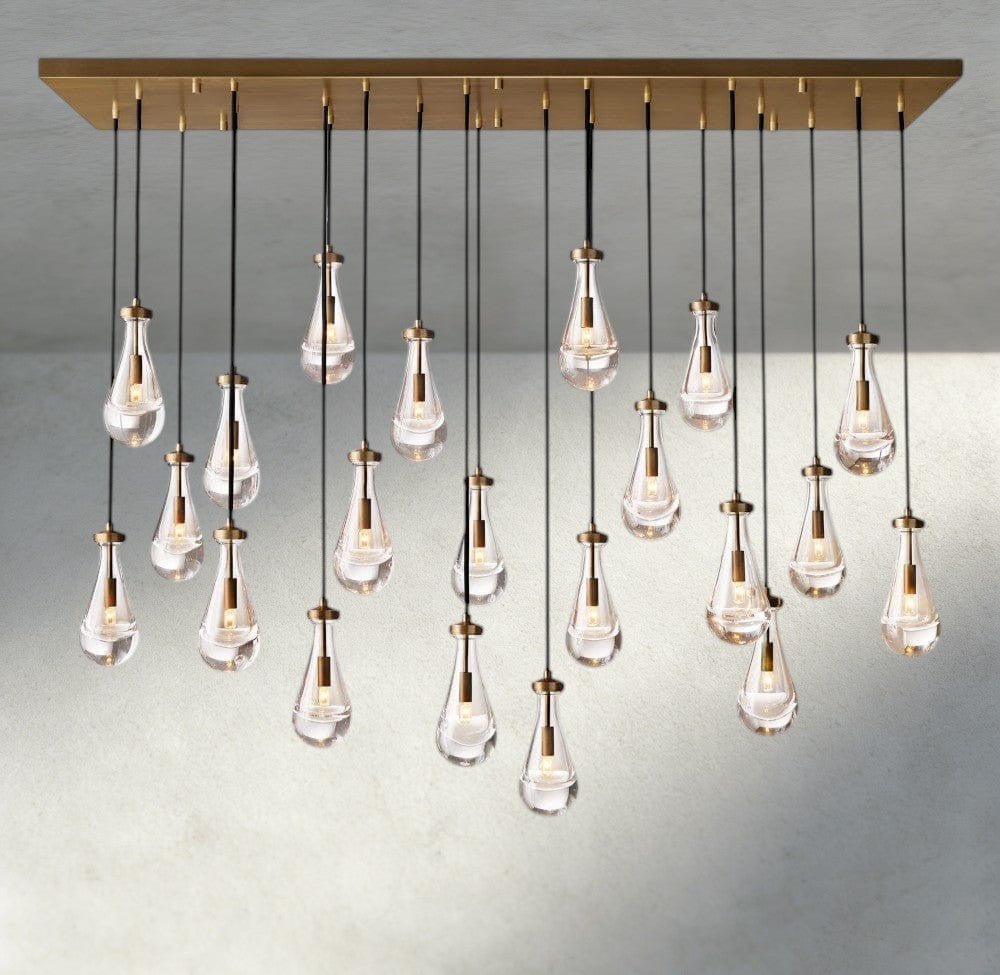 Raindrop Rectangular Chandelier 54", 72" - GILDLAMPS