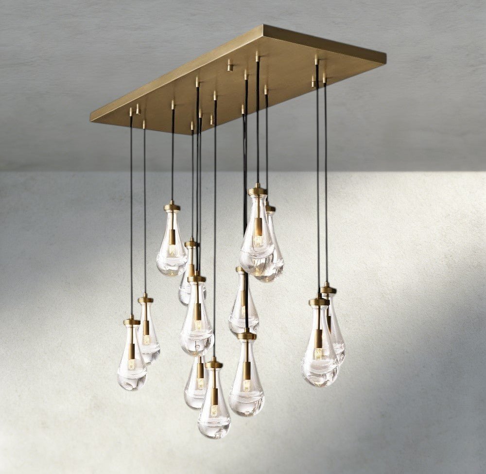 Raindrop Rectangular Chandelier 54", 72" - GILDLAMPS