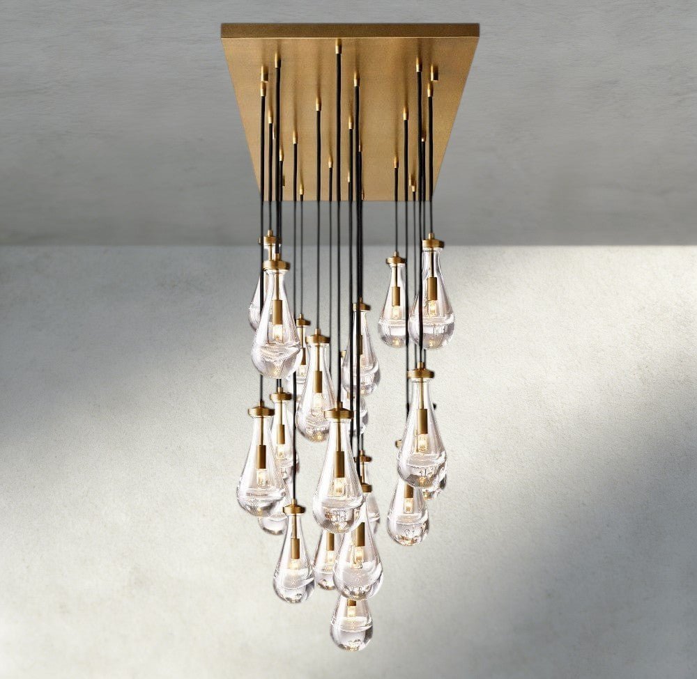 Raindrop Rectangular Chandelier 54", 72" - GILDLAMPS
