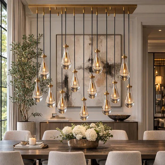 Raindrop Rectangular Chandelier 54" - GILDLAMPS