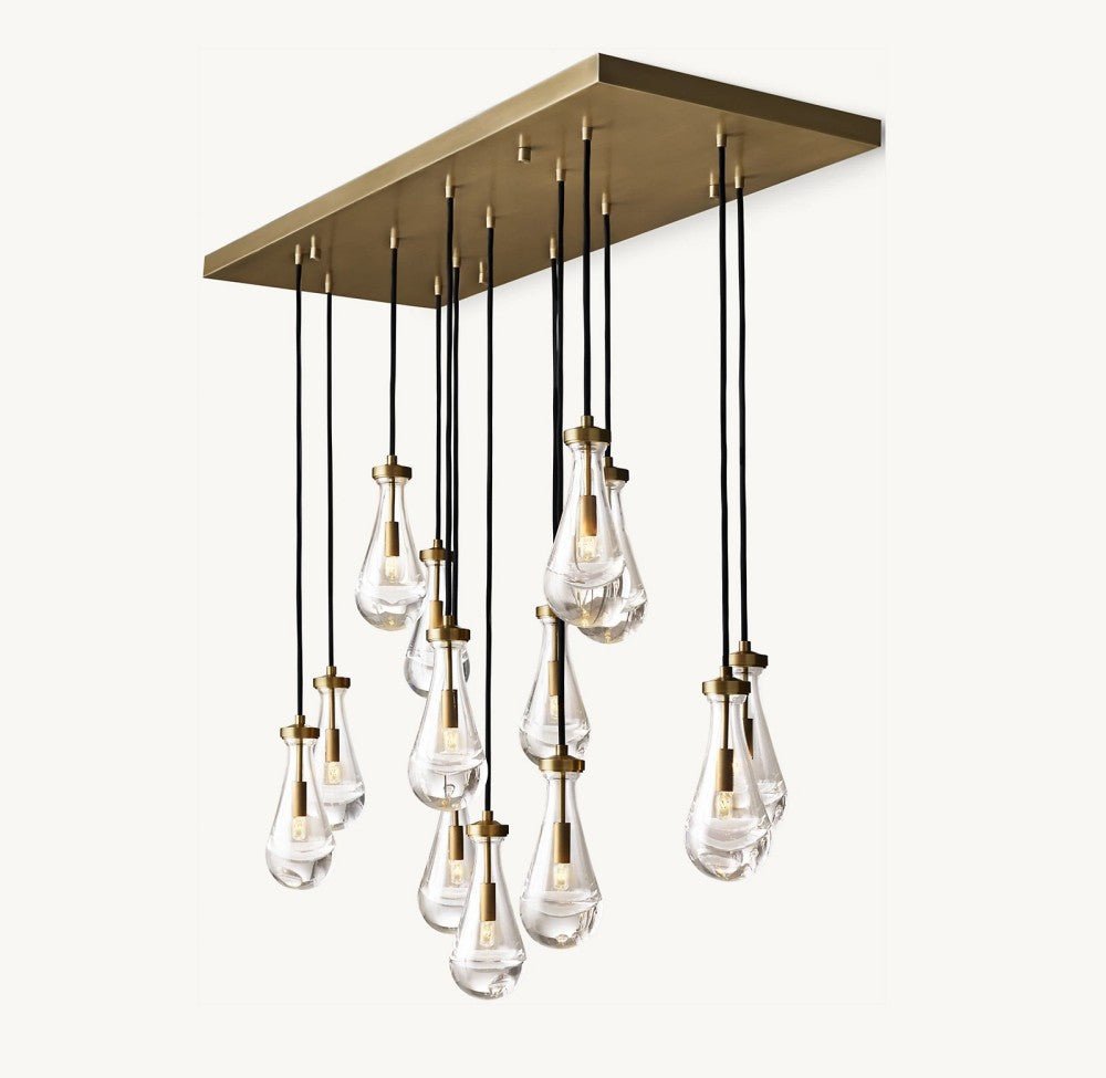 Raindrop Rectangular Chandelier 54" - GILDLAMPS