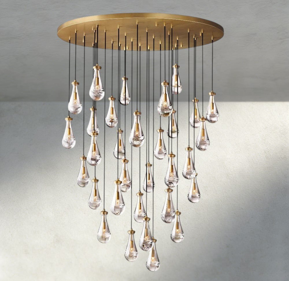 Raindrop Round Chandelier 18", 36", 47", 60" - GILDLAMPS