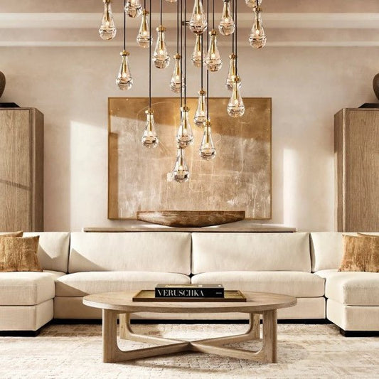 Raindrop Round Chandelier 47" - GILDLAMPS