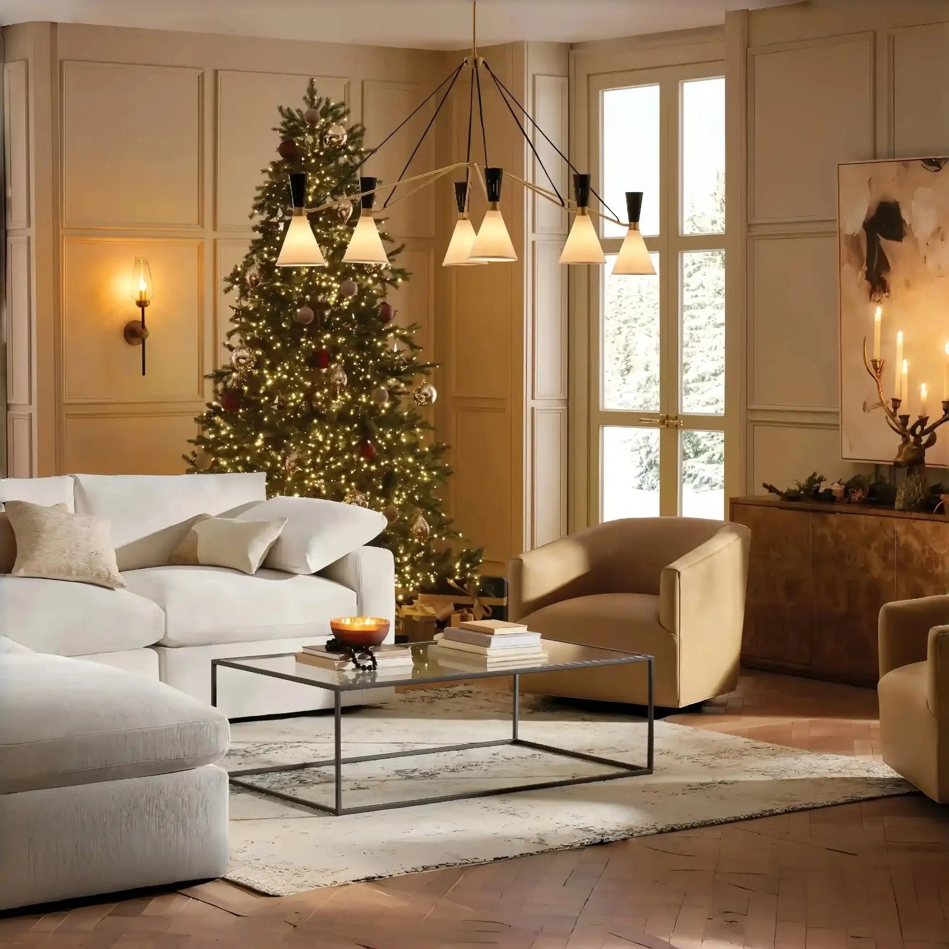 Ramsey 6 - Light Linear Chandelier - GILDLAMPS
