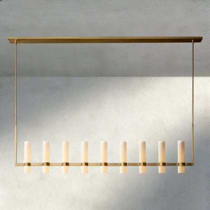 Ravay Linear Milk Glass Chandelier 59", 71" - GILDLAMPS