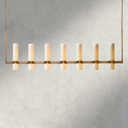 Ravay Linear Milk Glass Chandelier 59", 71" - GILDLAMPS