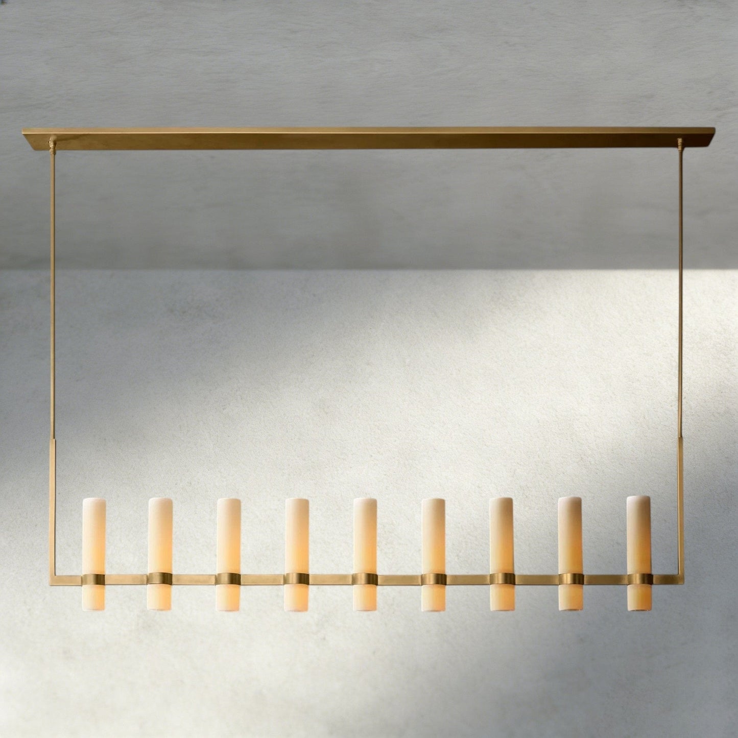 Ravay Linear Milk Glass Chandelier 59", 71" - GILDLAMPS