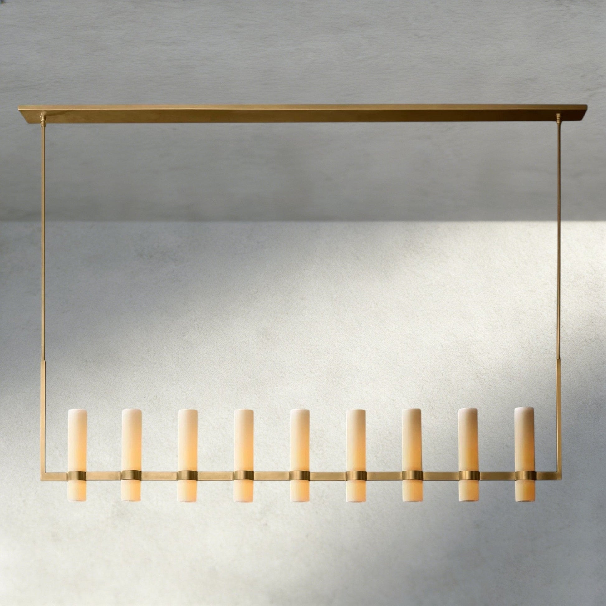Ravay Linear Milk Glass Chandelier 59", 71" - GILDLAMPS