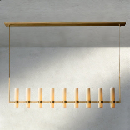 Ravay Linear Milk Glass Chandelier 59", 71" - GILDLAMPS